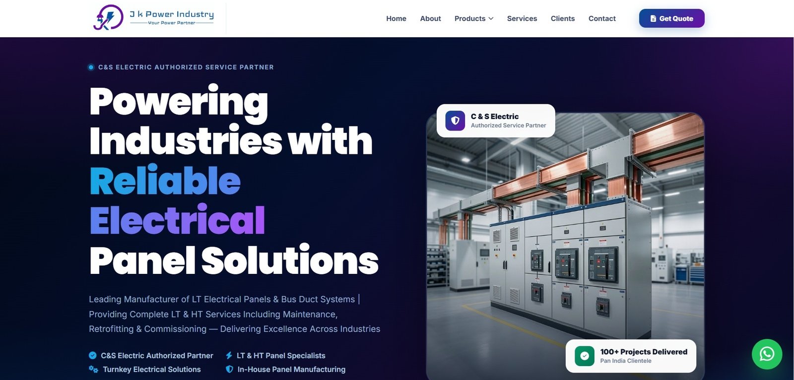 JK Power Industry Website Screenshot