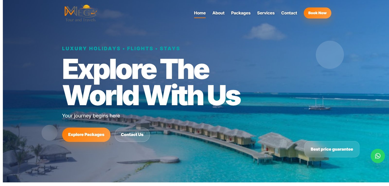 Mega Tour and Travels Website Screenshot