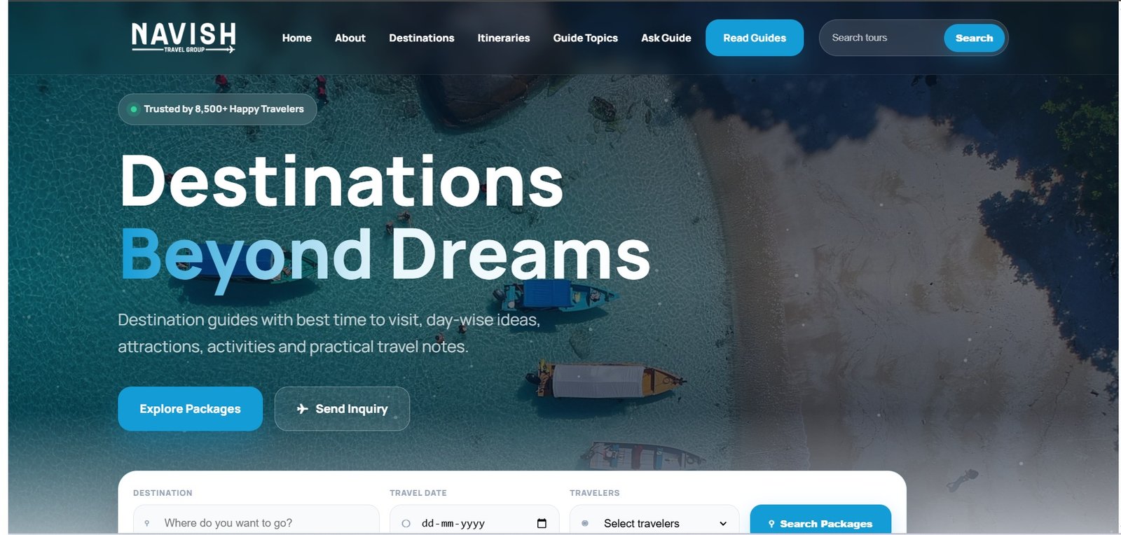 Navish Travel Group Website Screenshot