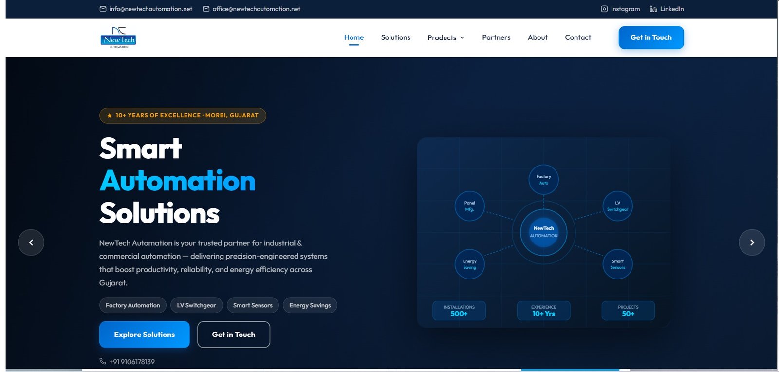 NewTech Automation Website Screenshot